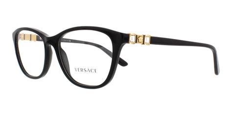 versace black with clear crystals rx ladies eyeglasses|Versace prescription glasses women's.